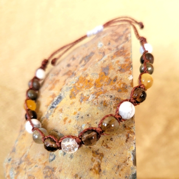 Jewelry - 🤎🤍💛 Smoky quartz, labradorite and tigers eye bracelet